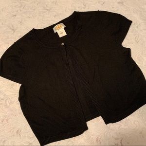 Short black cropped sweater- Talbots size small.